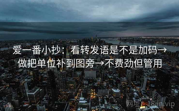 爱一番小抄：看转发语是不是加码→做把单位补到图旁→不费劲但管用